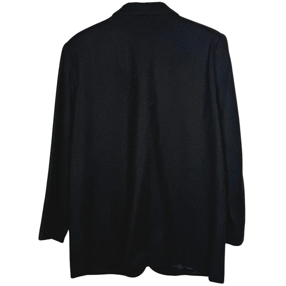 Sag Harbor Women's Vintage 100% Wool Black Blazer Sz 12P / Vintage Sz 14P Career